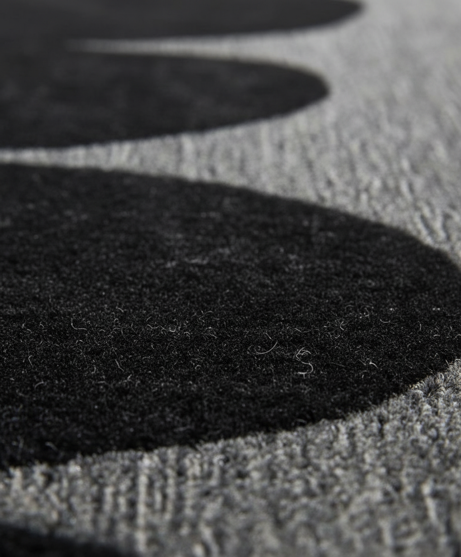 Modern Abstract Black Rug