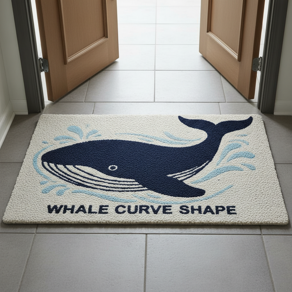 Whale Curve Shape Door hand tufted Mat