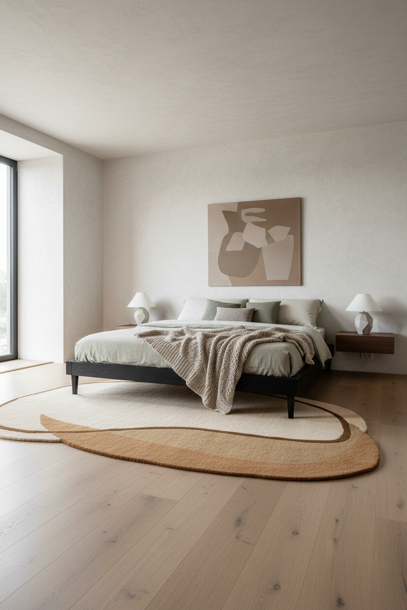 Abstract Beige Area Rug