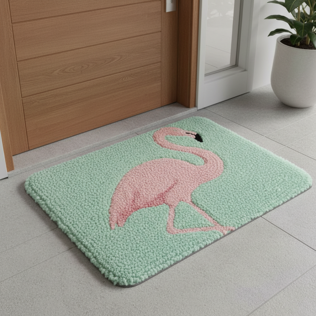 Flamingo Welcome Door Mat