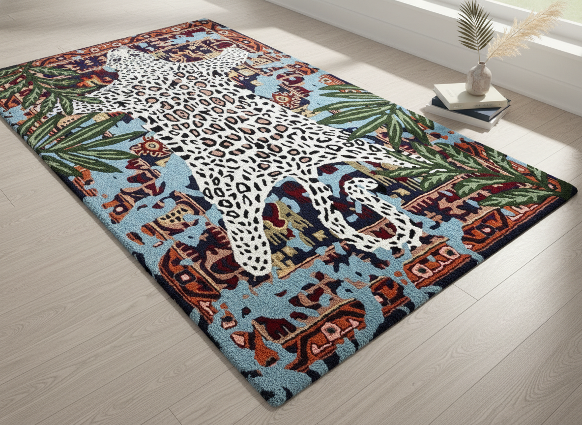 Leopard Print Accent Rug