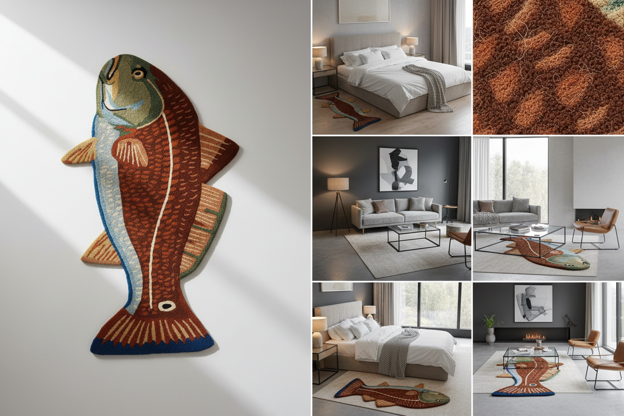 Fish-Shaped Area Rug