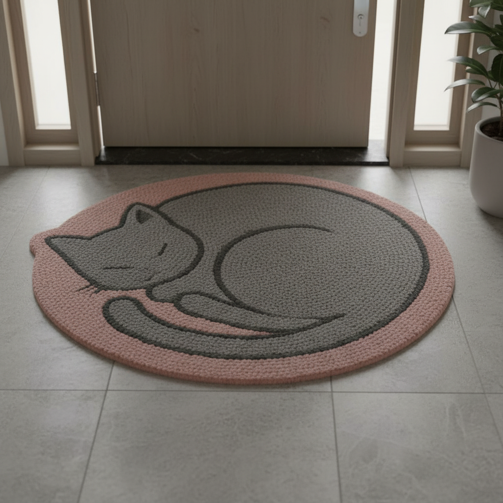 Cat Shaped Door Mat