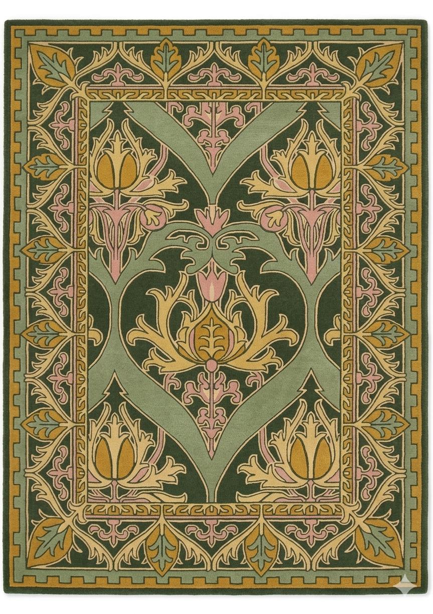 Botanical Patterned Area Rug