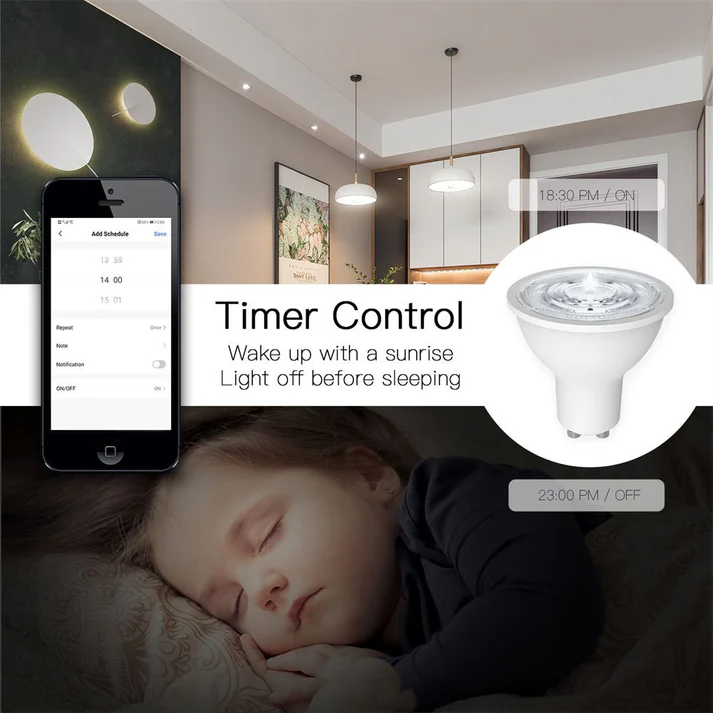 MOES ZigBee Smart LED Bulb RGB+WW, 5W, GU10 (ZB-TD5-RCW-GU10)