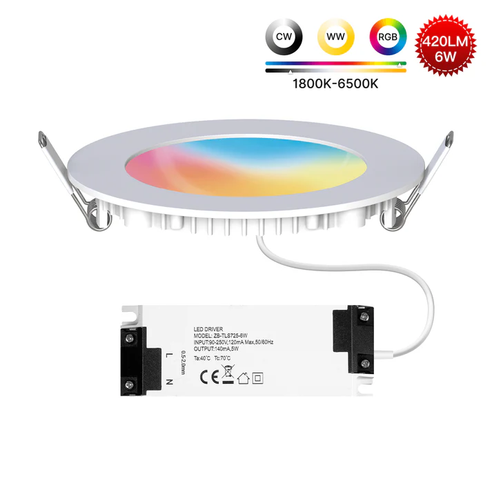 MOES ZigBee Downlight Dimming Spot Lamp with Music Rhythm (ZB-TDD6-RCW-4)