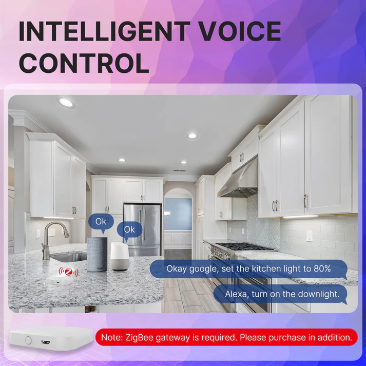 MOES ZigBee Downlight Dimming Spot Lamp with Music Rhythm (ZB-TDD6-RCW-4)