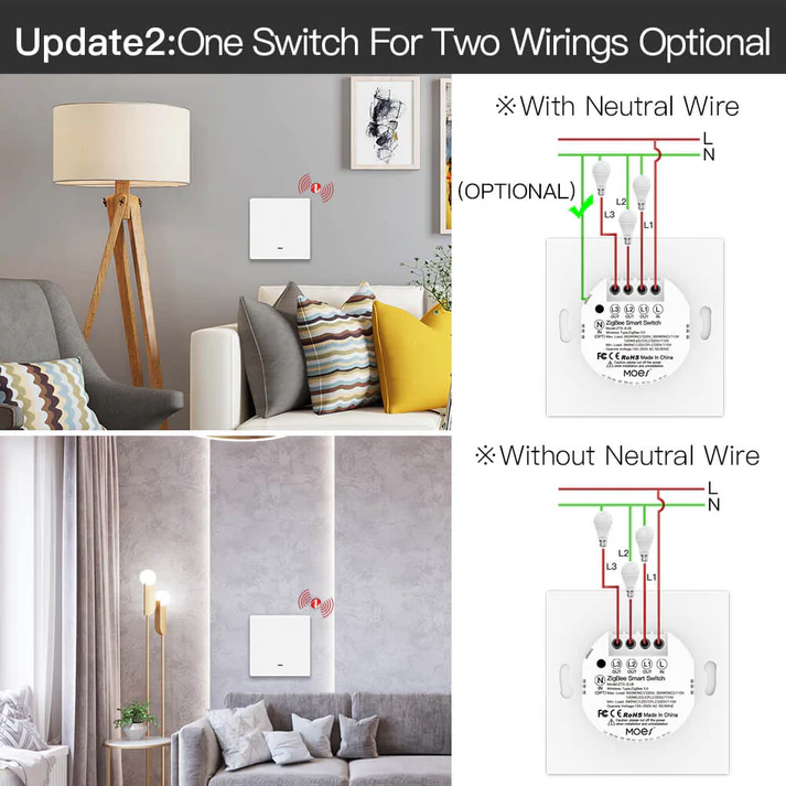 MOES ZigBee 3.0 B-Series Smart Switch 