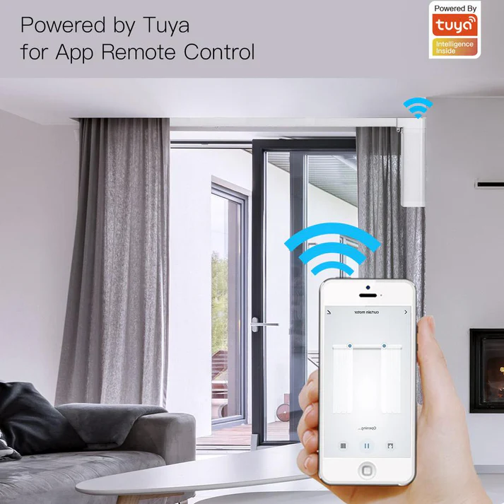 MOES ZigBee Curtain Motor with Splicing Rail and Remote (ZC-PJ220)