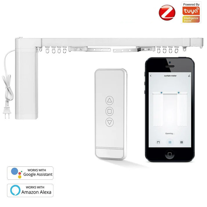 MOES ZigBee Curtain Motor with Splicing Rail and Remote (ZC-PJ220)