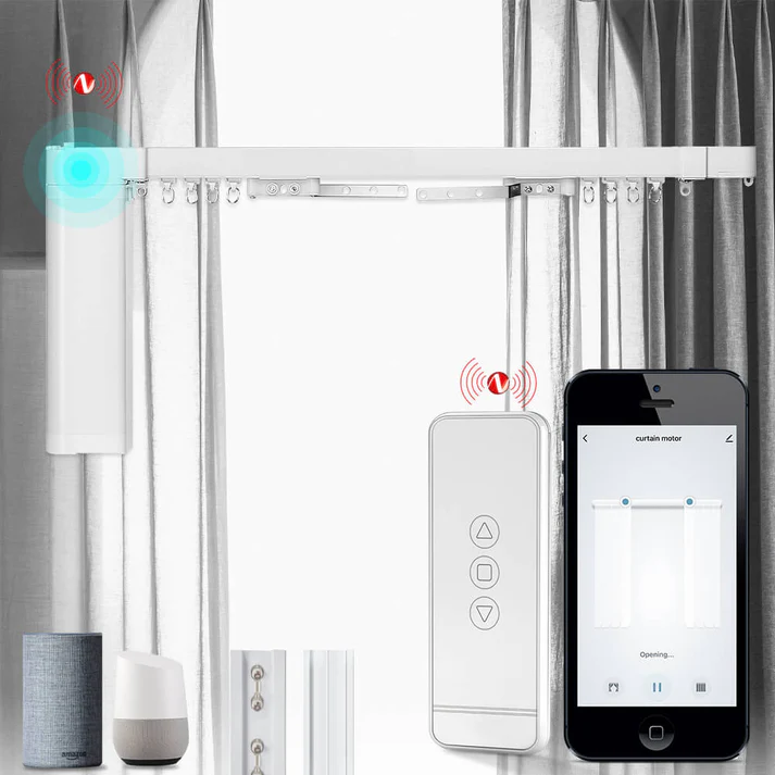 MOES ZigBee Curtain Motor with Splicing Rail and Remote (ZC-PJ220)