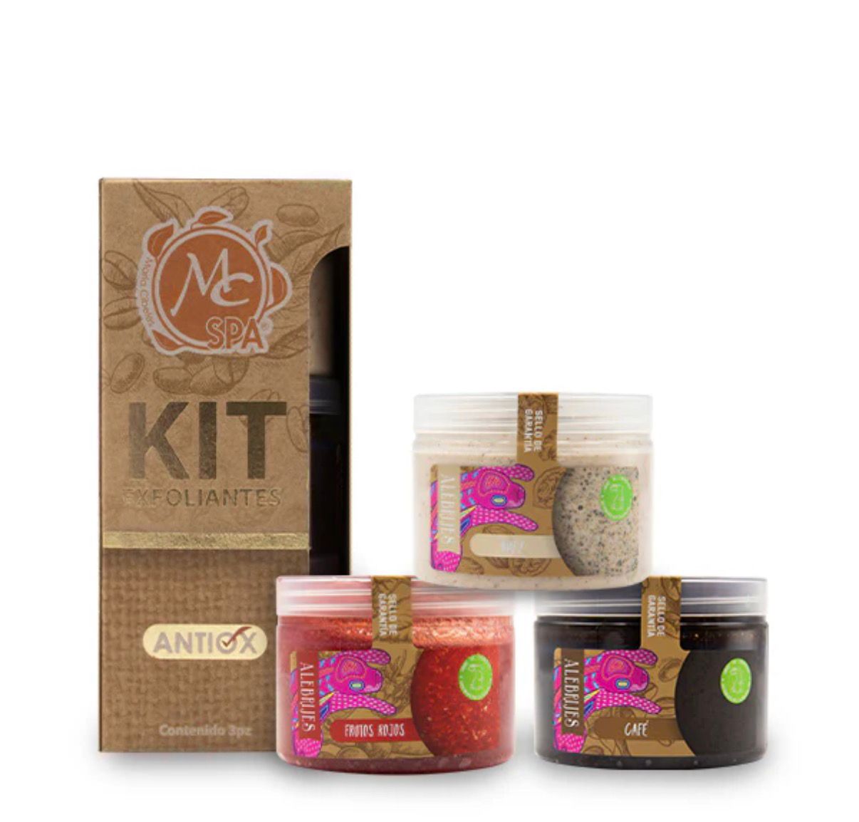 Kit de exfoliantes 3 pzs de  150grs c/u