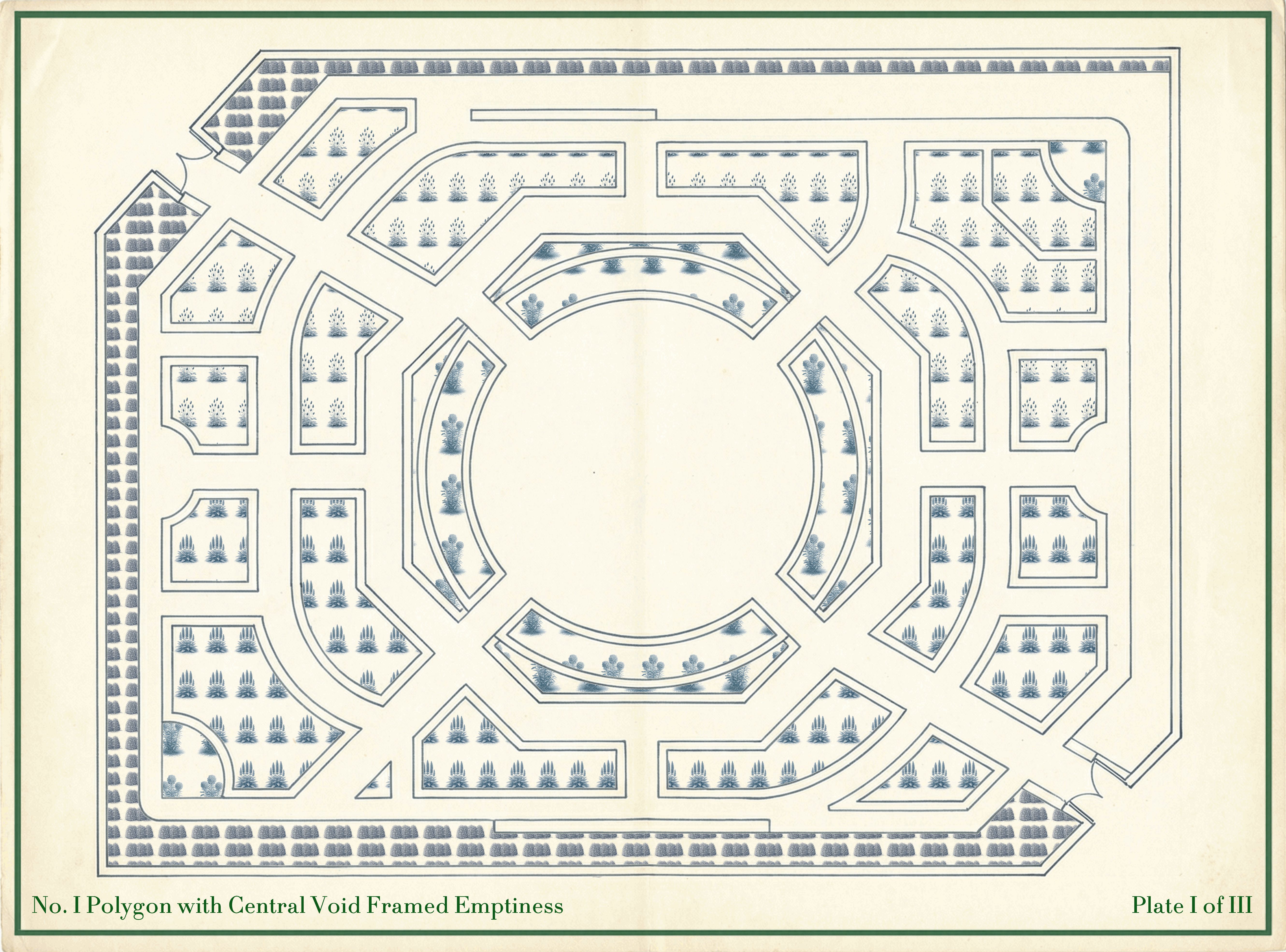 Garden Room VI - Set of 3 Antiquarian Garden Plates