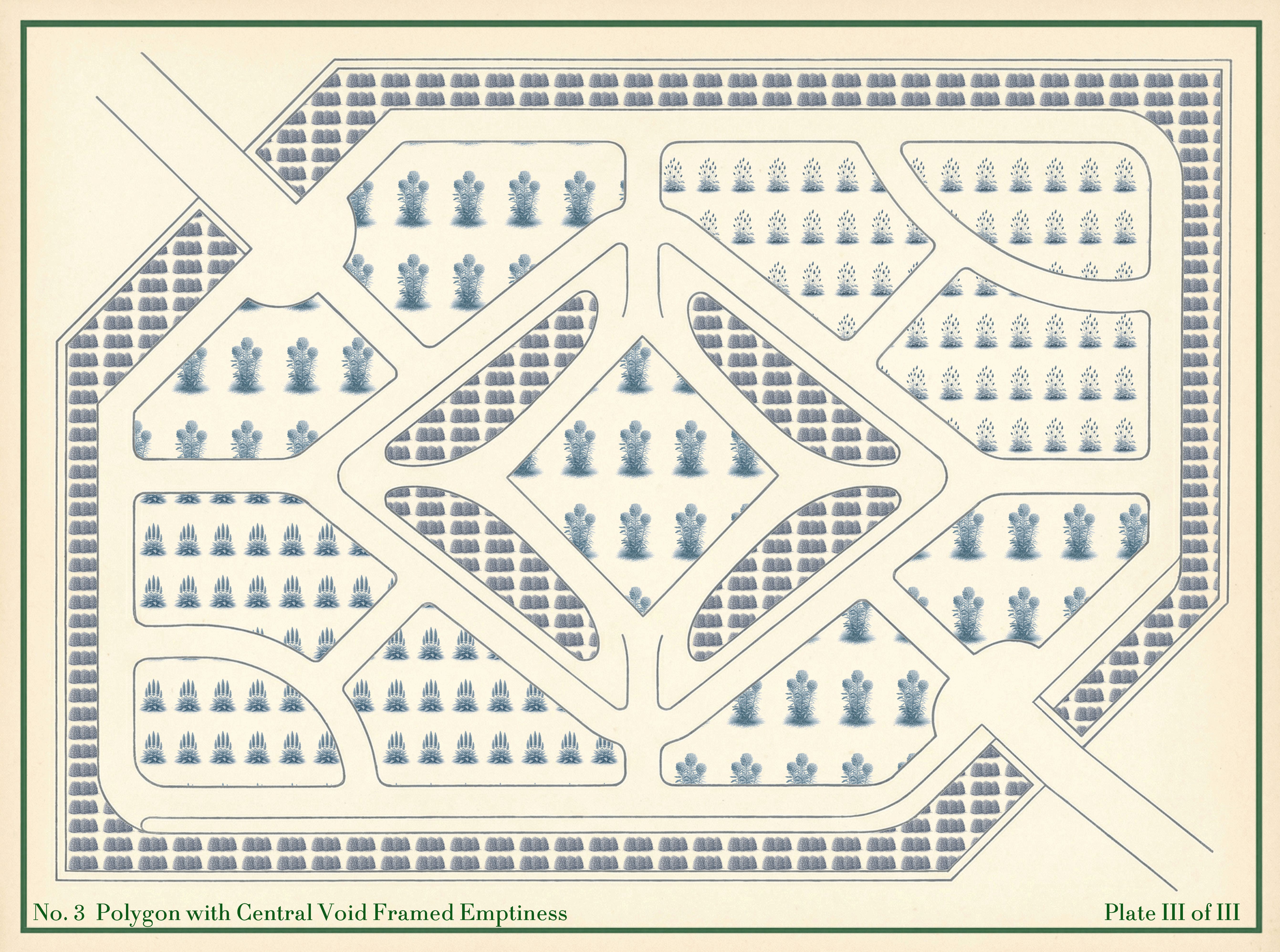 Garden Room VI - Set of 3 Antiquarian Garden Plates