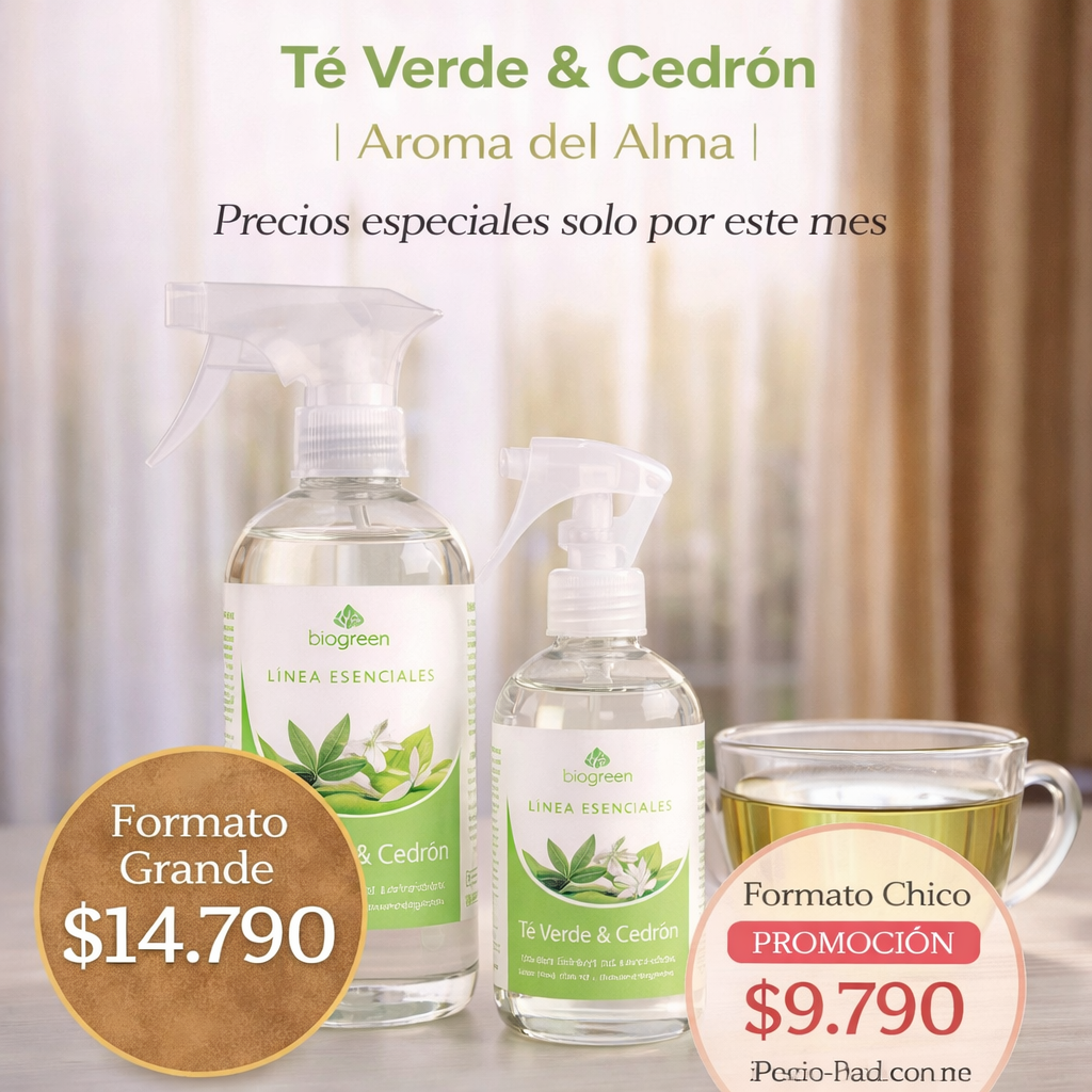 🍃🍵✨ Té Verde & Cedrón | Aromas del Alma | 500 ML ✨🍃