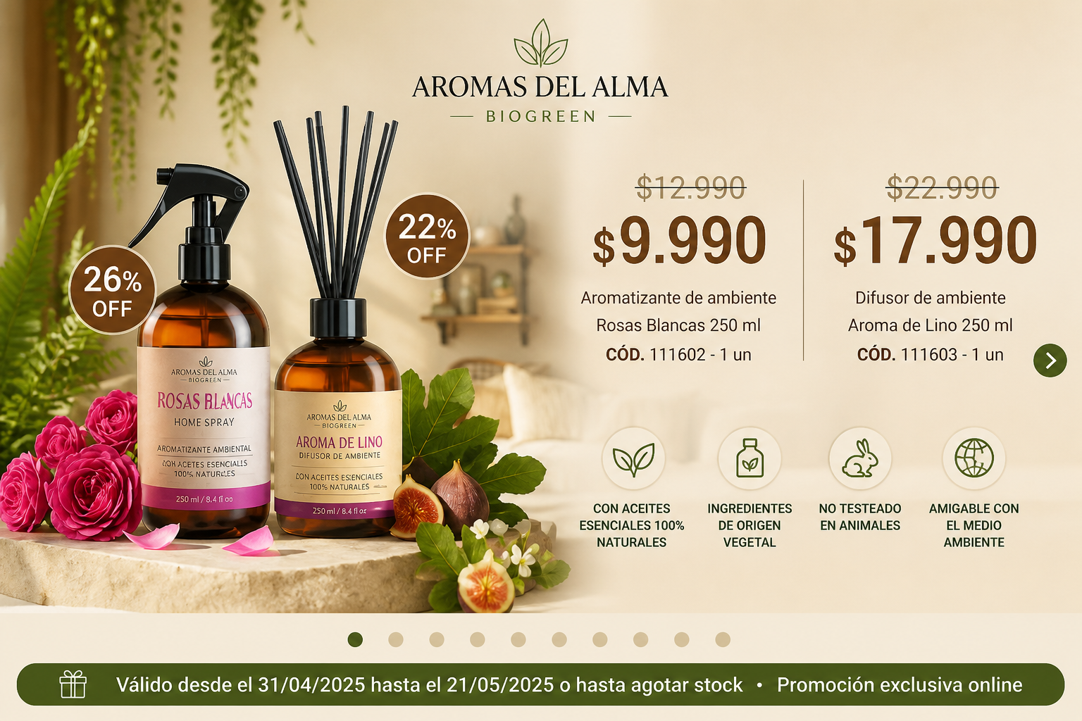 Aromatizante de ambiente Rosas Blancas 250 ml