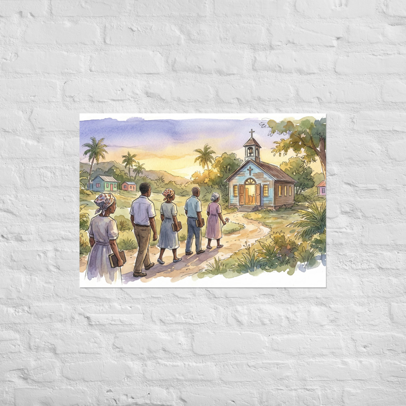 Going to Caribbean Church Poster