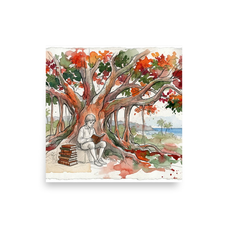 Young Alexander Hamilton "34 Books" Art Poster