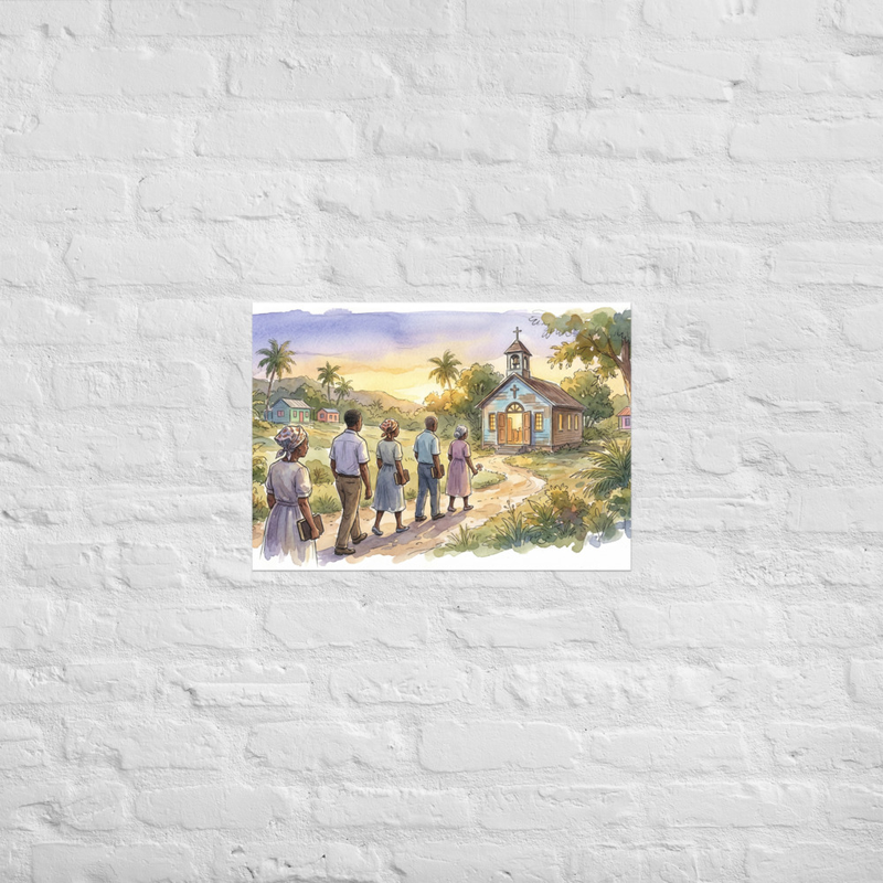 Going to Caribbean Church Poster