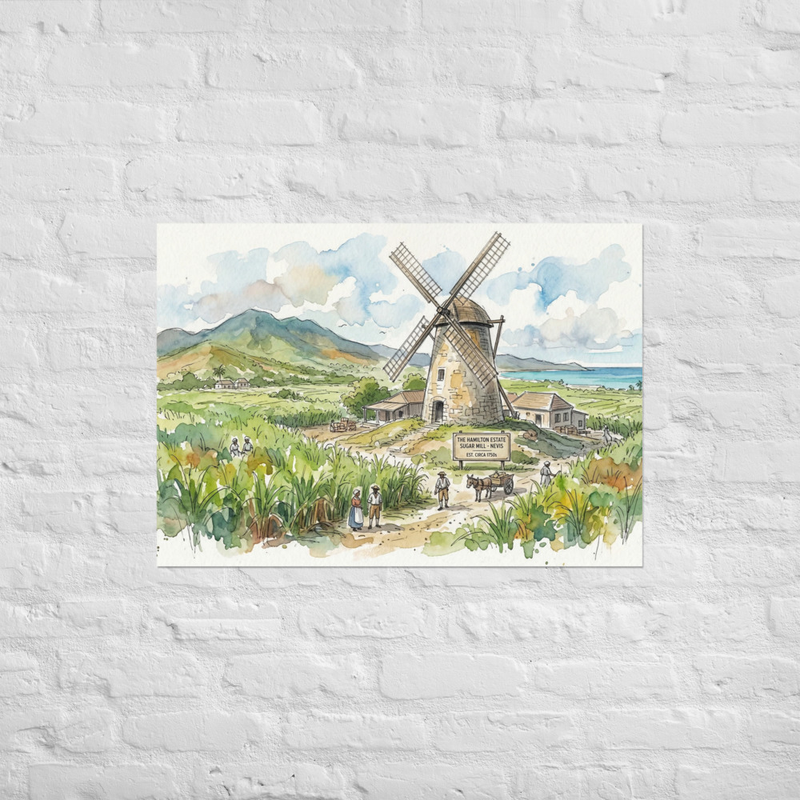 Alexander Hamilton Landscape Nevis Poster