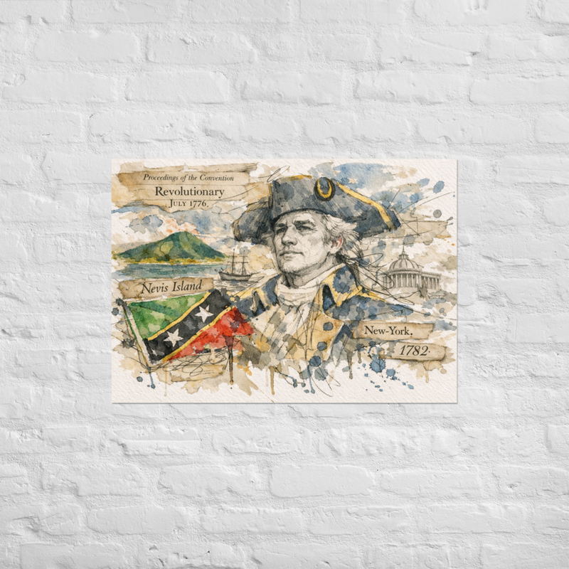 Alexander Hamilton Nevis Montage #2 Poster