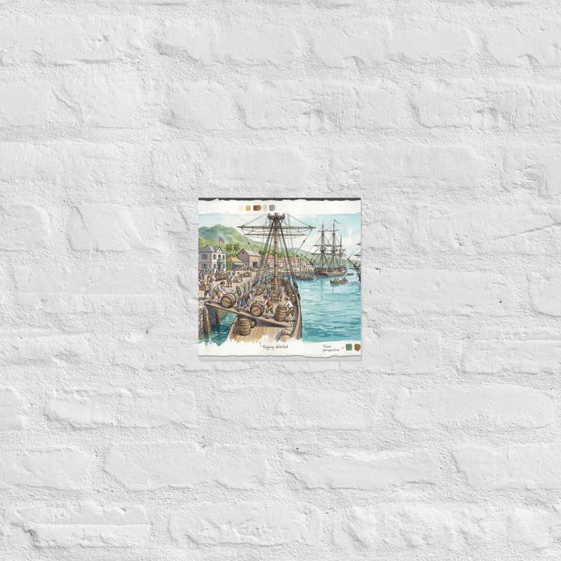 Caribbean Ship Yard During Hamilton's Time Poster