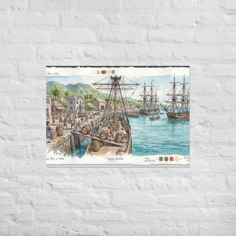 Caribbean Ship Yard During Hamilton's Time Poster