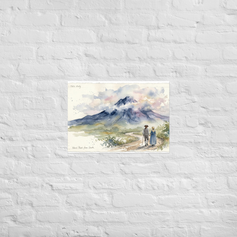 Nevis Peak during Alexander Hamilton's Time Poster