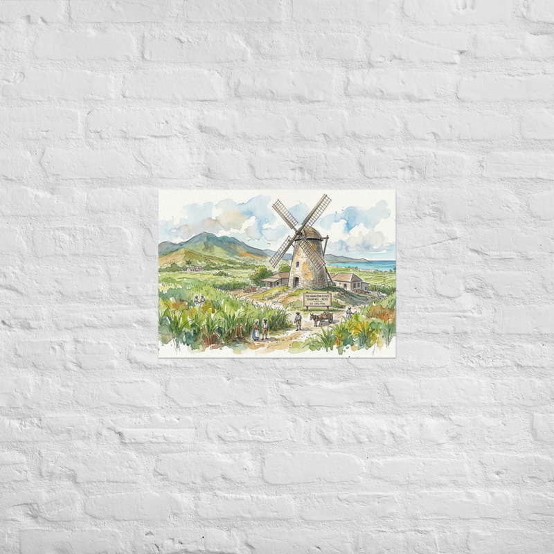 Alexander Hamilton Landscape Nevis Poster