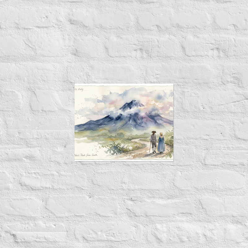 Nevis Peak during Alexander Hamilton's Time Poster