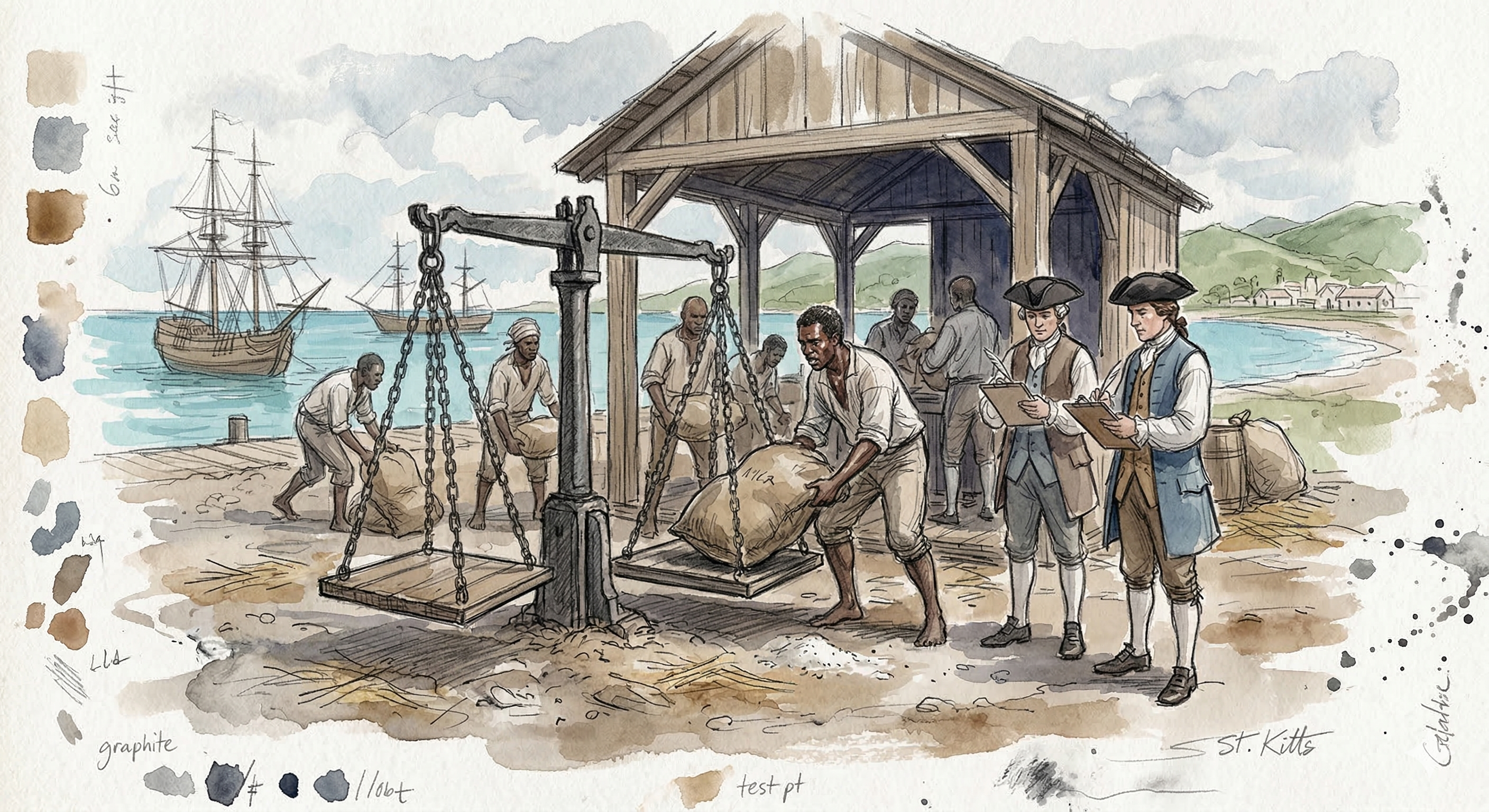 Historical Dock Scene Illustration