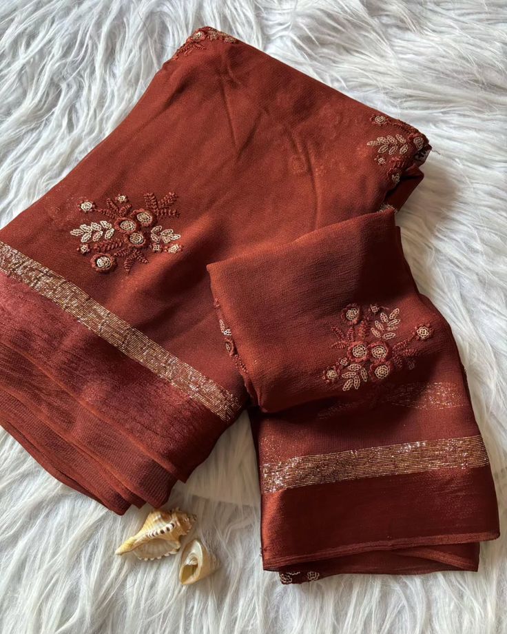 Orange Georgette Saree