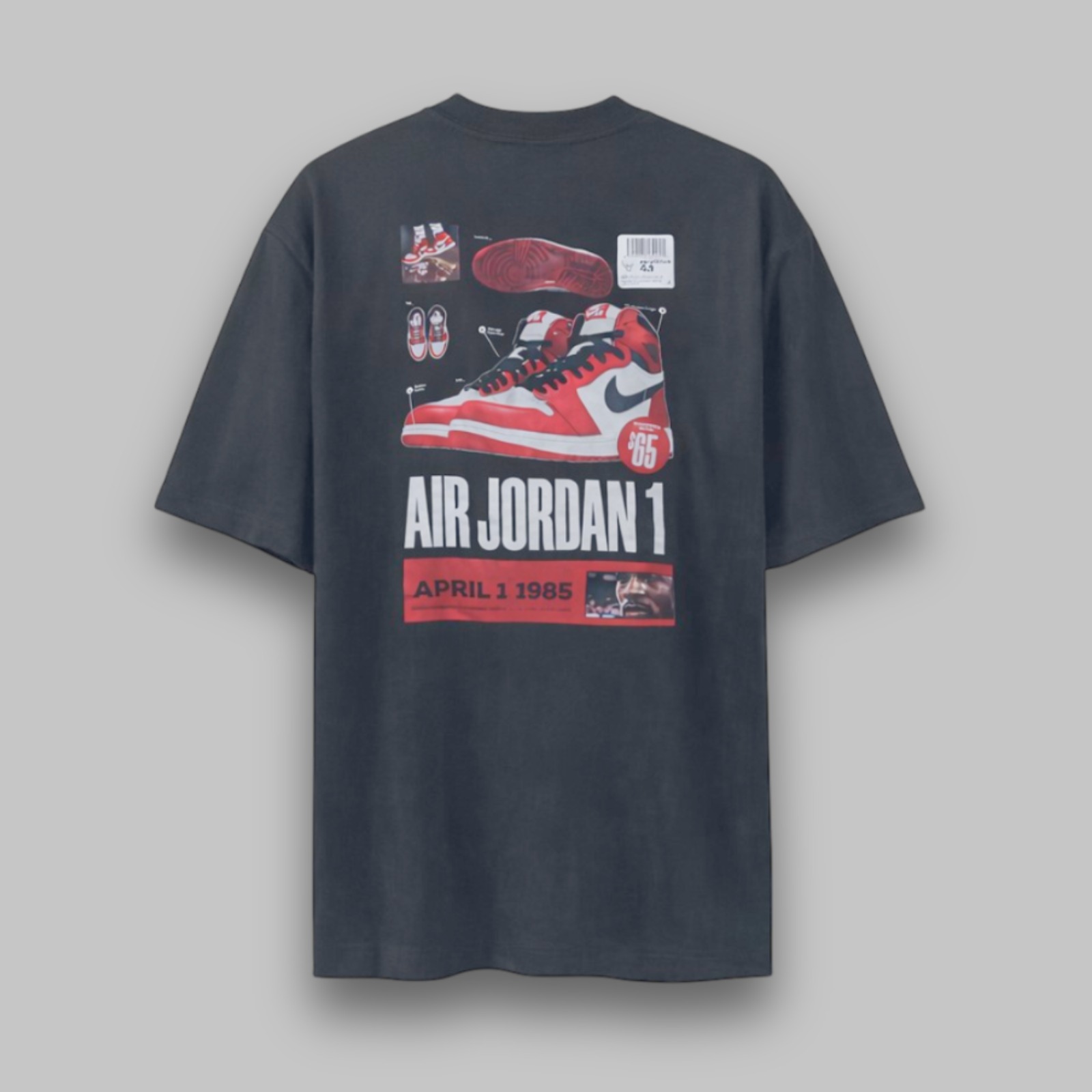 Camiseta Oversized Air Jordan 1 Preto