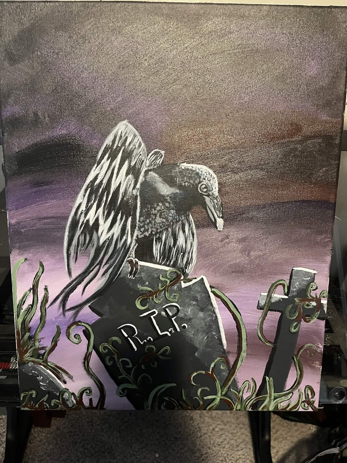 Raven Cemetery Canvas Art