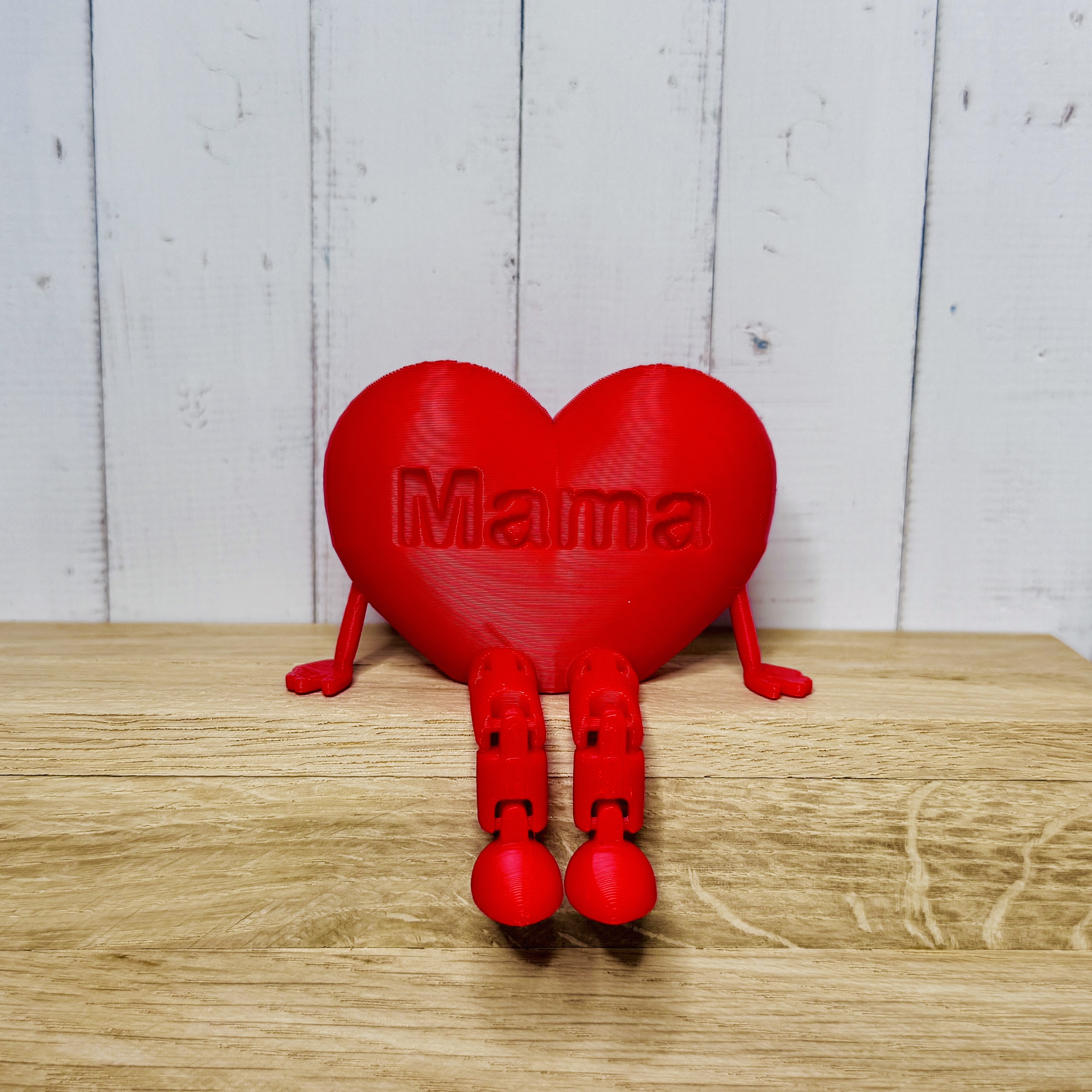 Deko-Herz „Mama“ aus dem 3D-Drucker in rosa - liebevolles Herz für deine Mama | Kantenhocker | Ecke