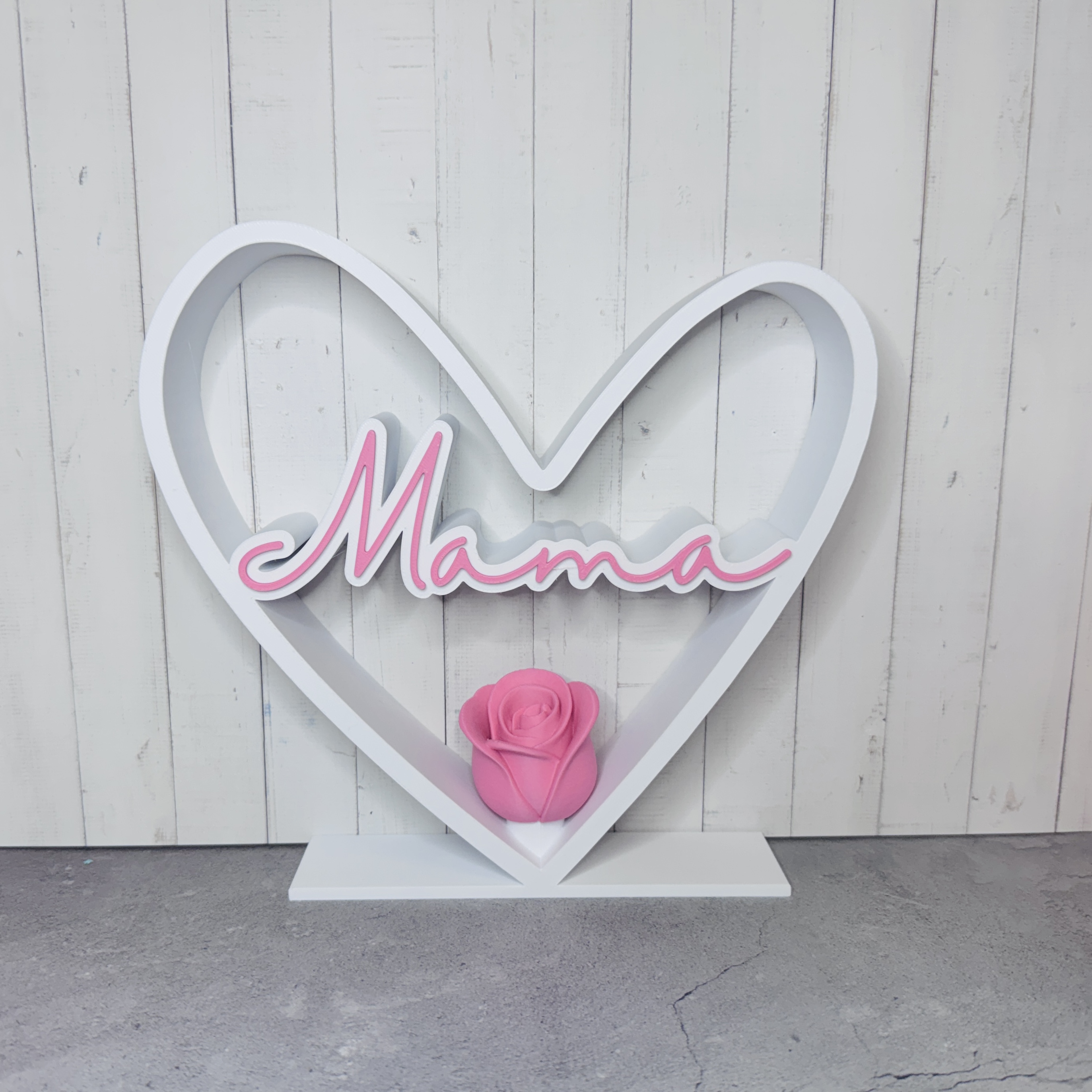 „Mama" Ich liebe dich, du bist einfach die Beste - Mama Schriftzug mit Herz und Rose