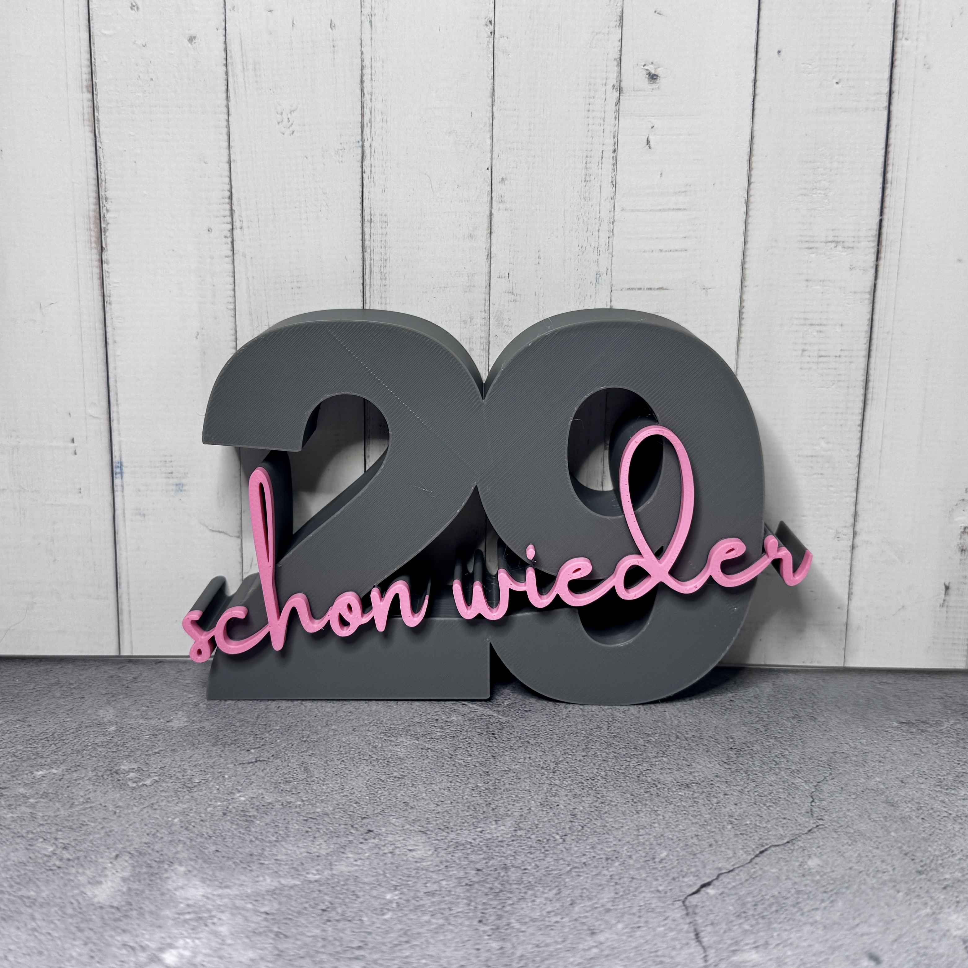 3D Geburtstagsdeko „schon wieder 29“ in grau-rosa | Deko | Geschenk | kleine Aufmerksamkeit