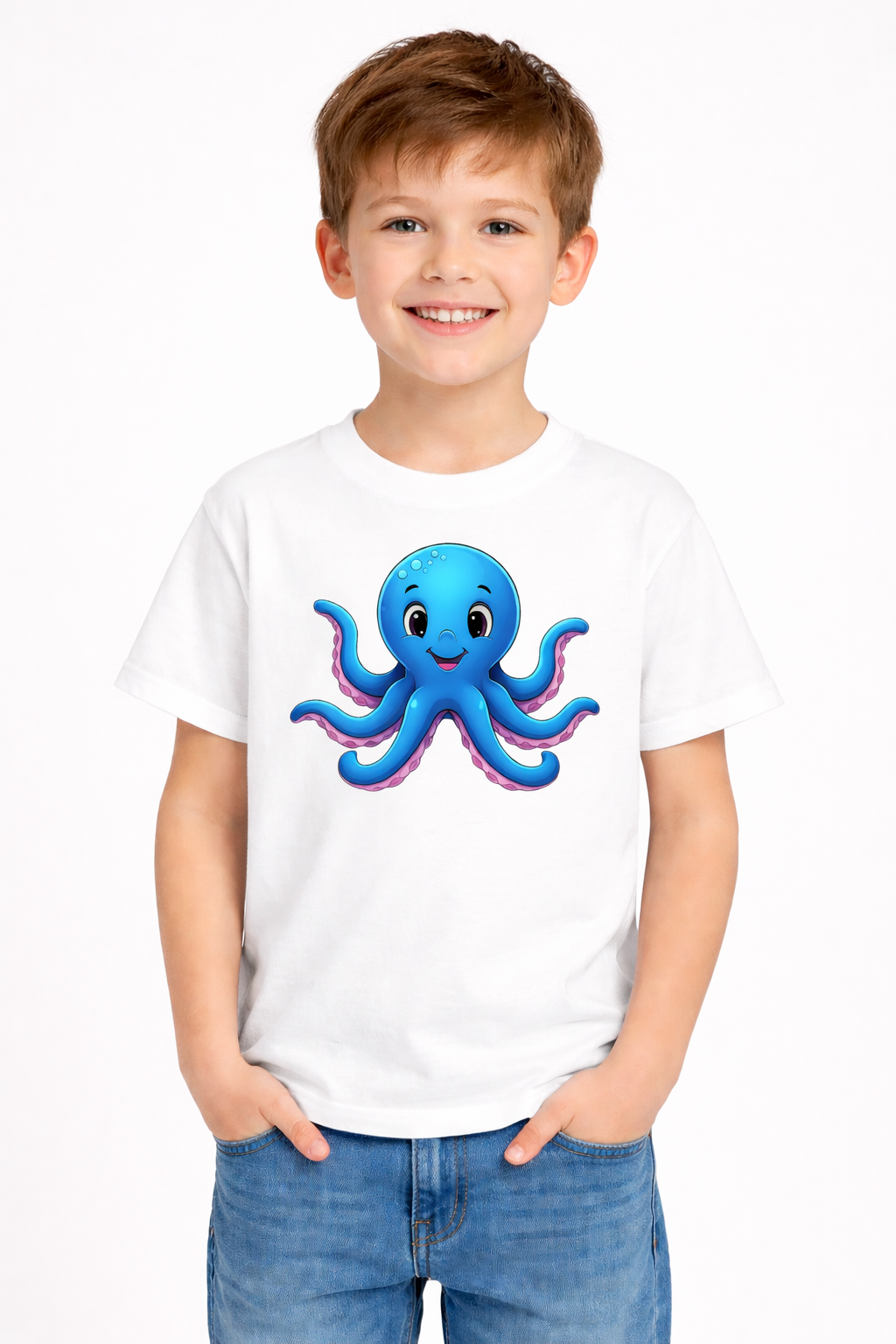 Kinder Basic T-Shirt Krake