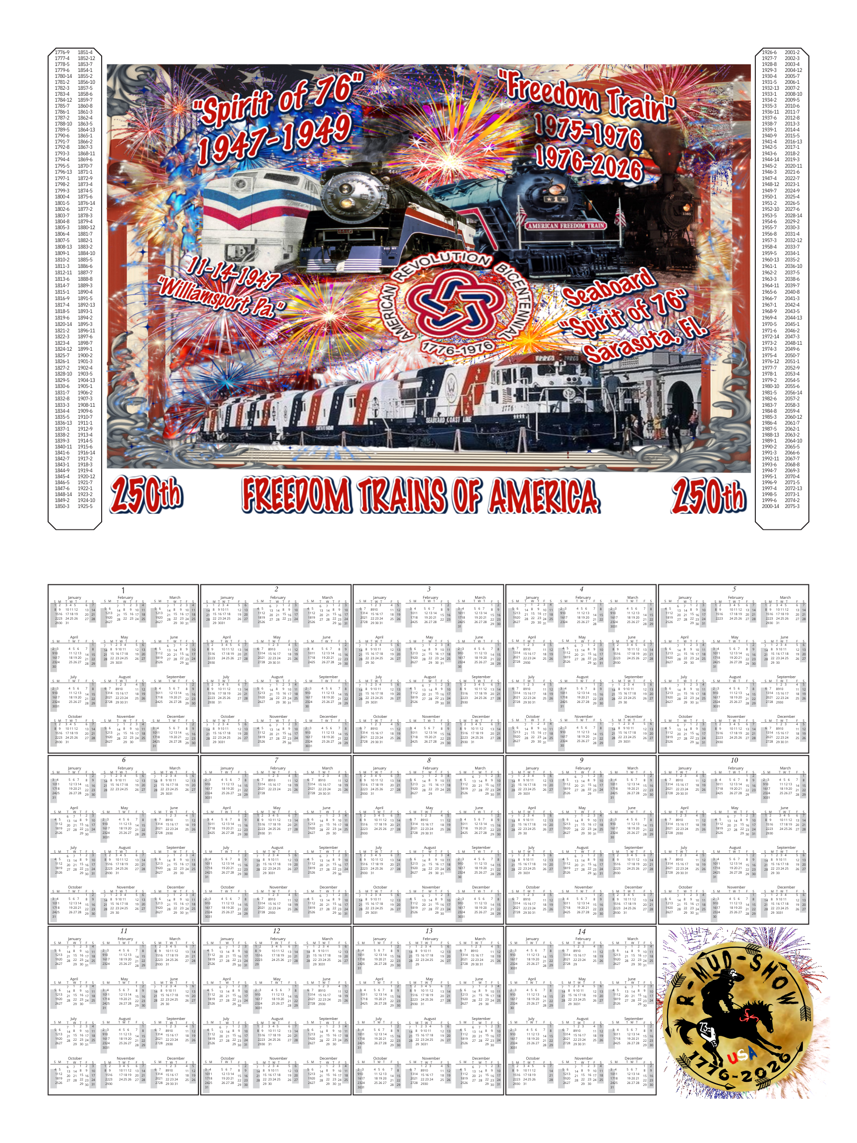 Freedom Trains of America 2026 Calendar