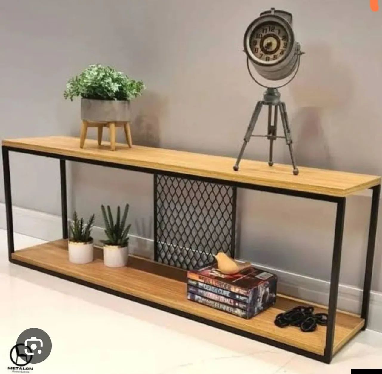 Aparador Industrial Madeira e Metal