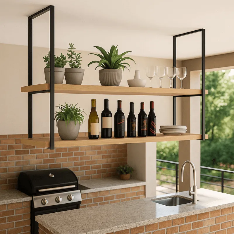 Prateleiras Suspensas para Cozinha Gourmet