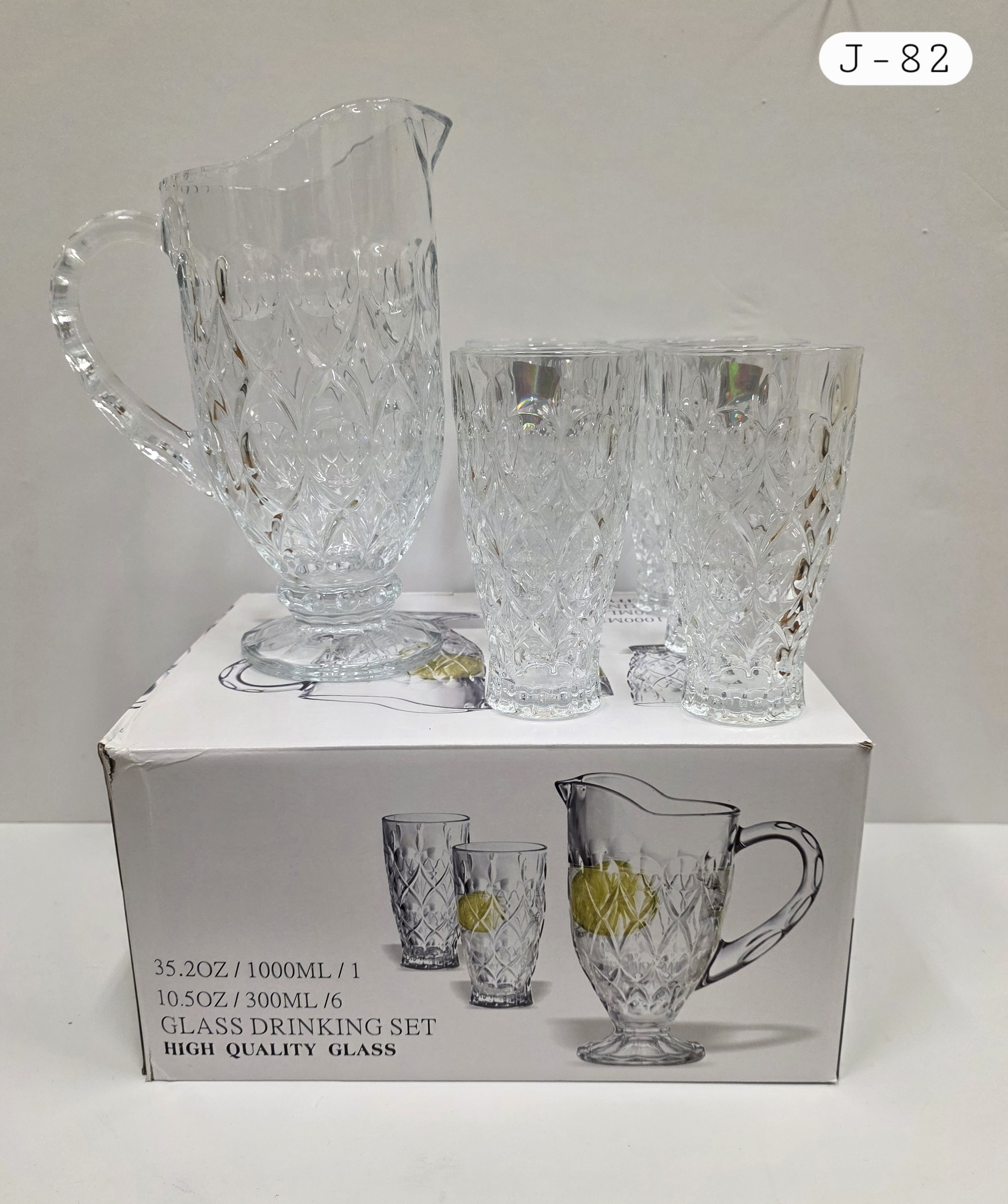 6 Cup + Jug Glass Set