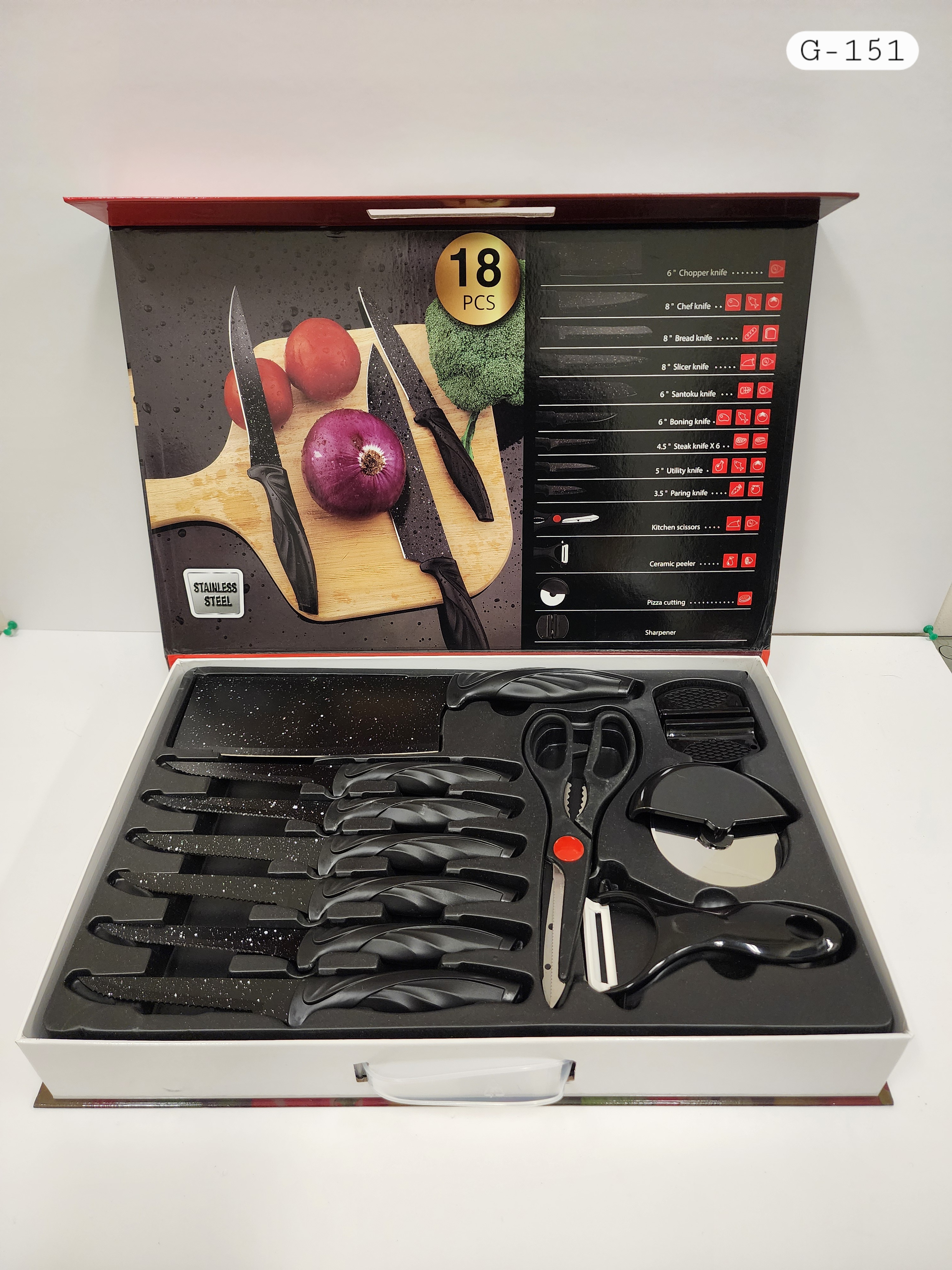 18-Piece Kitchen Knife Set