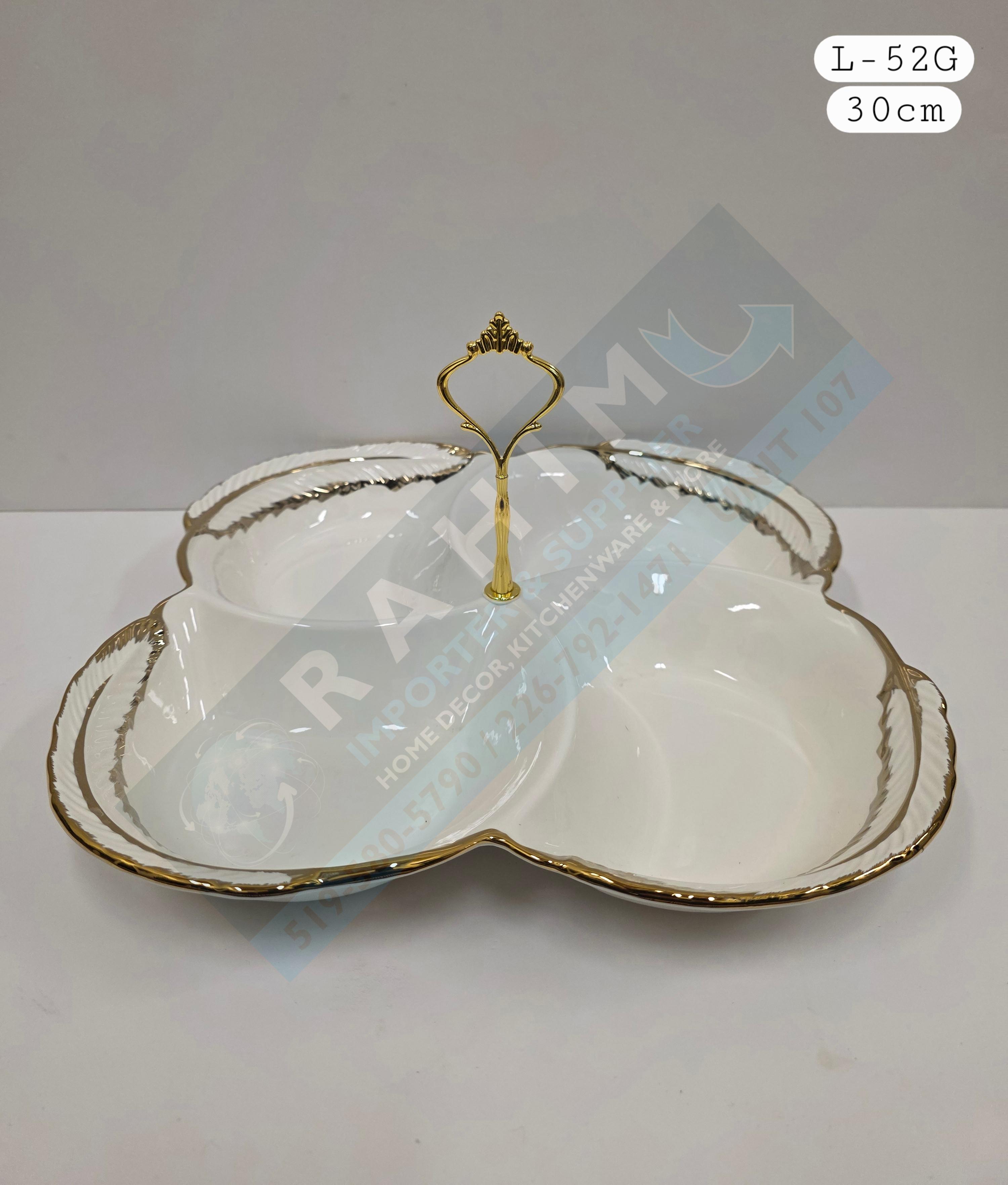 Elegant Gold-Trimmed Serving Tray