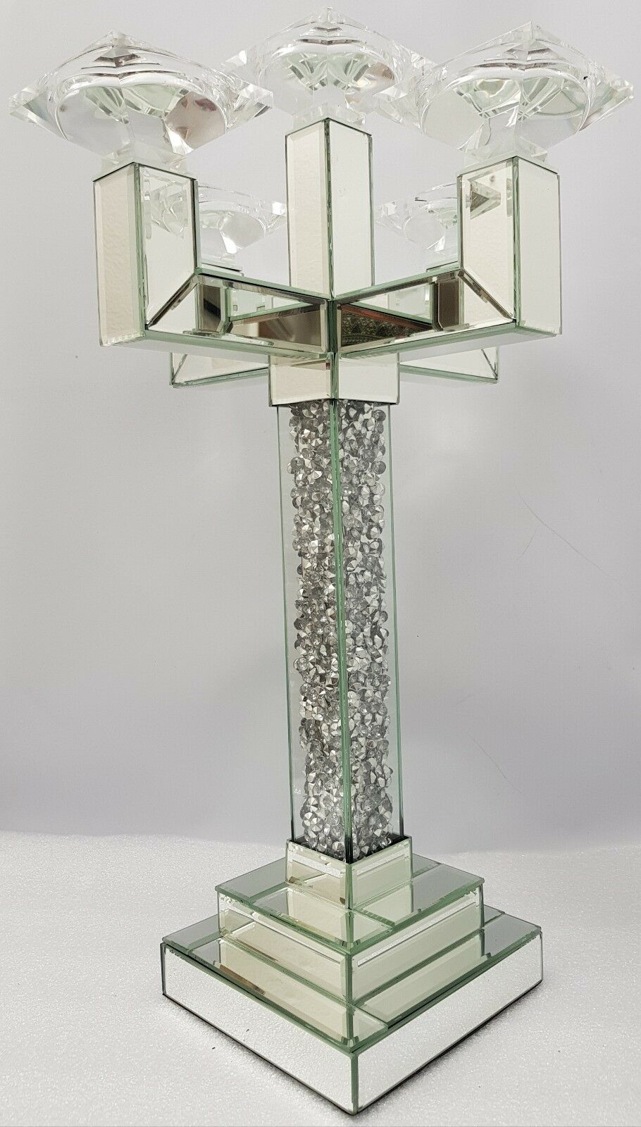 Mirrored Crystal Candle Holder