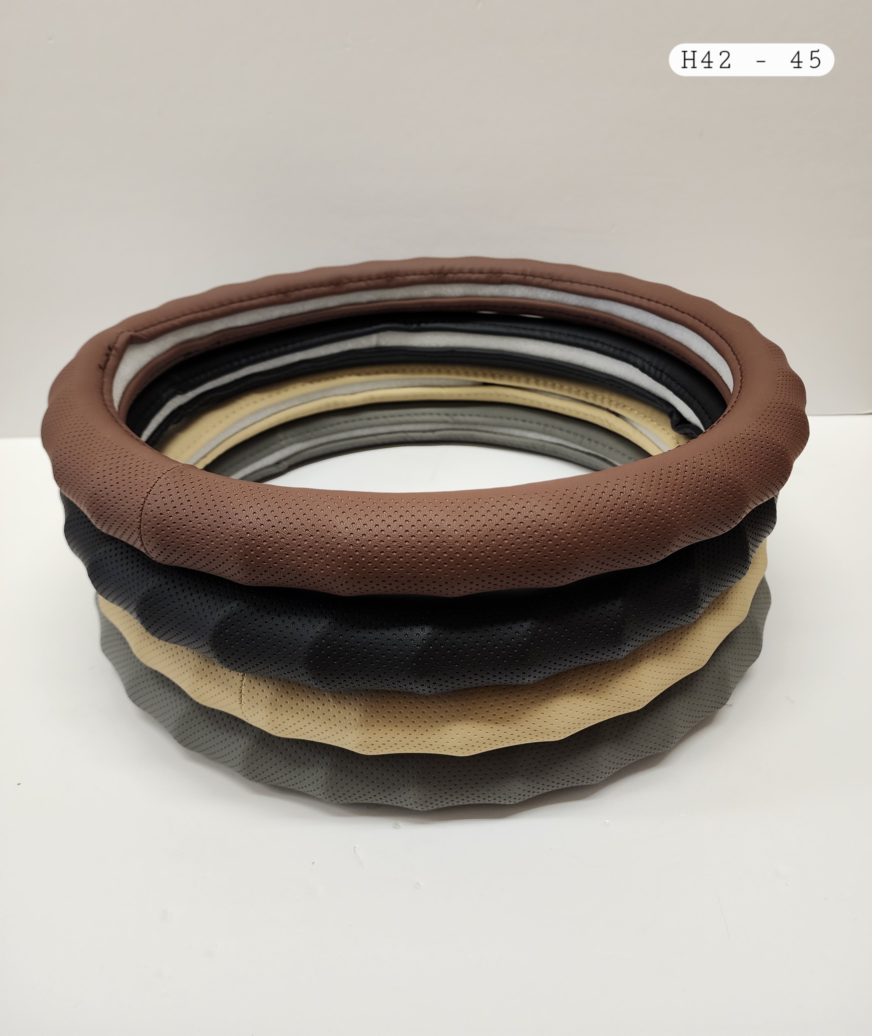 Leather Steering Wheel Covers Set