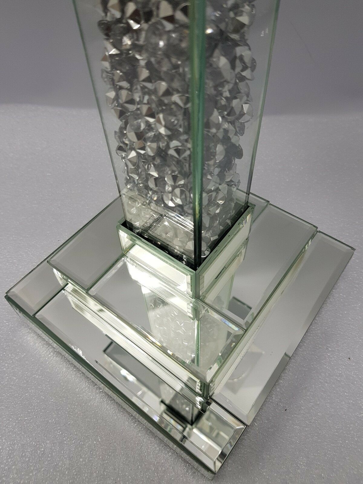 Mirrored Crystal Candle Holder