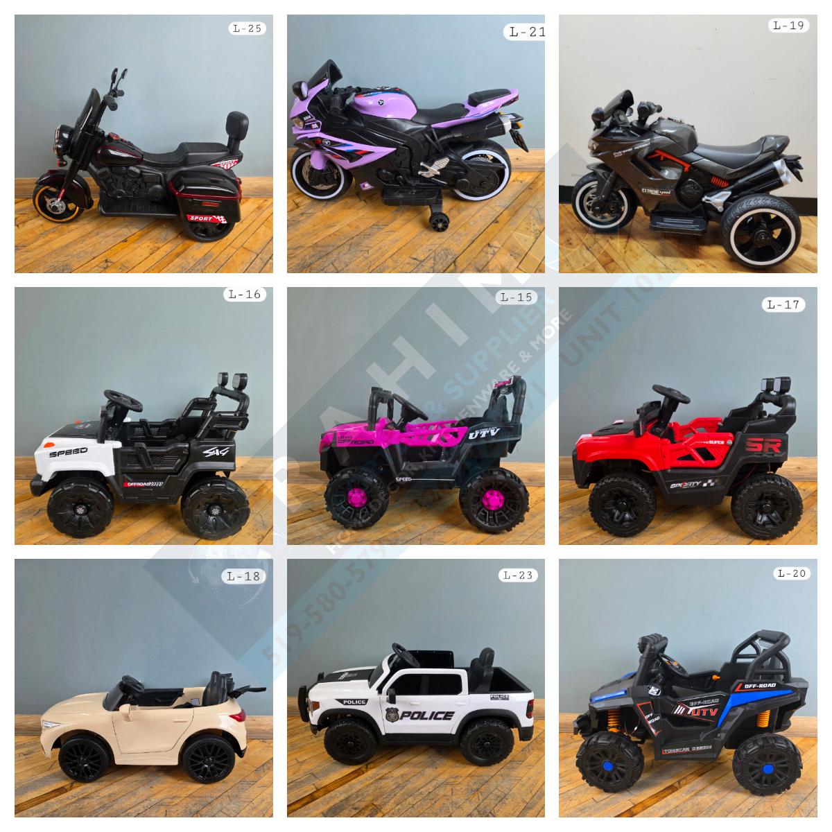 Kids Ride-On Vehicle Cars & Motorcycle