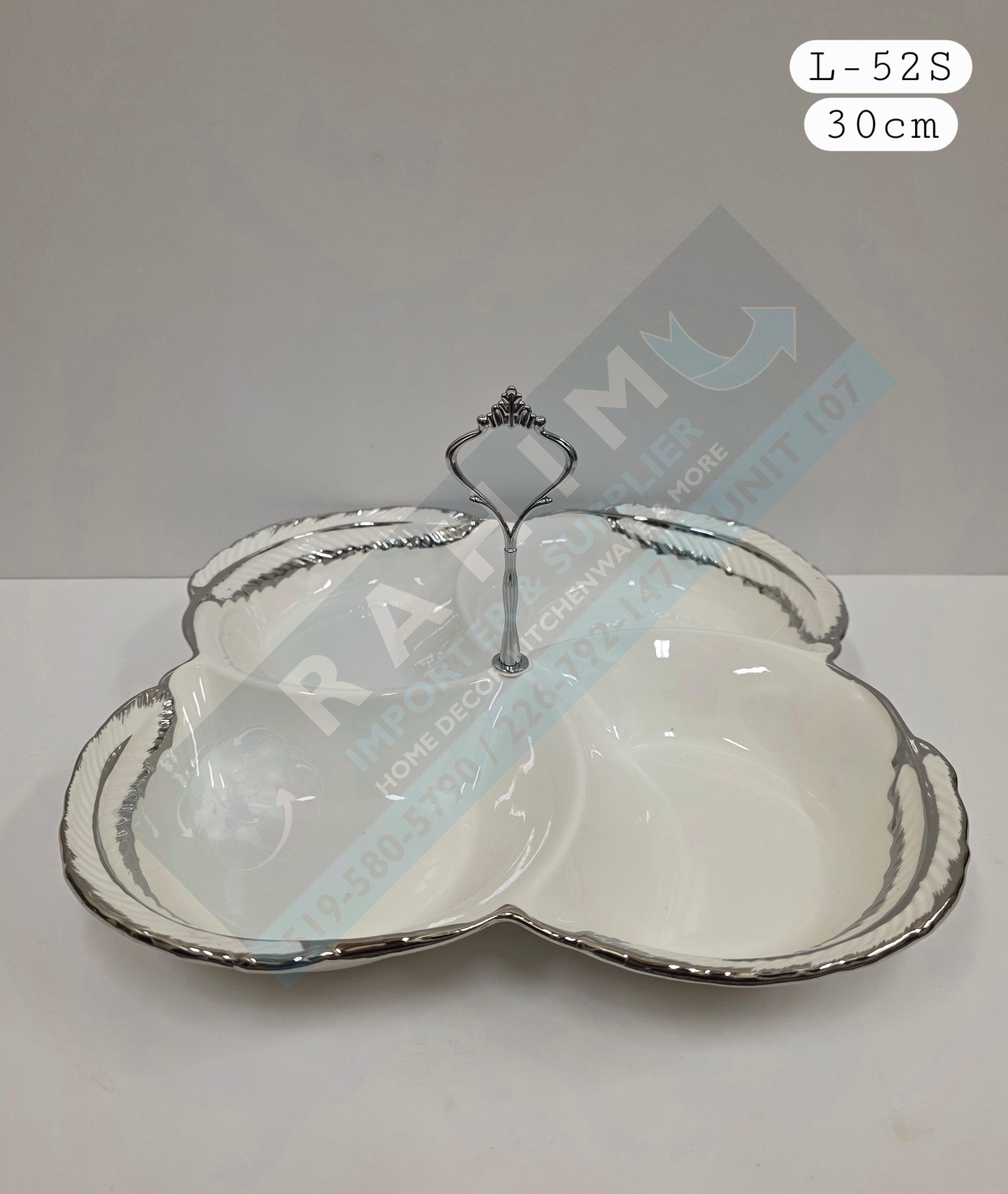 Elegant Gold-Trimmed Serving Tray