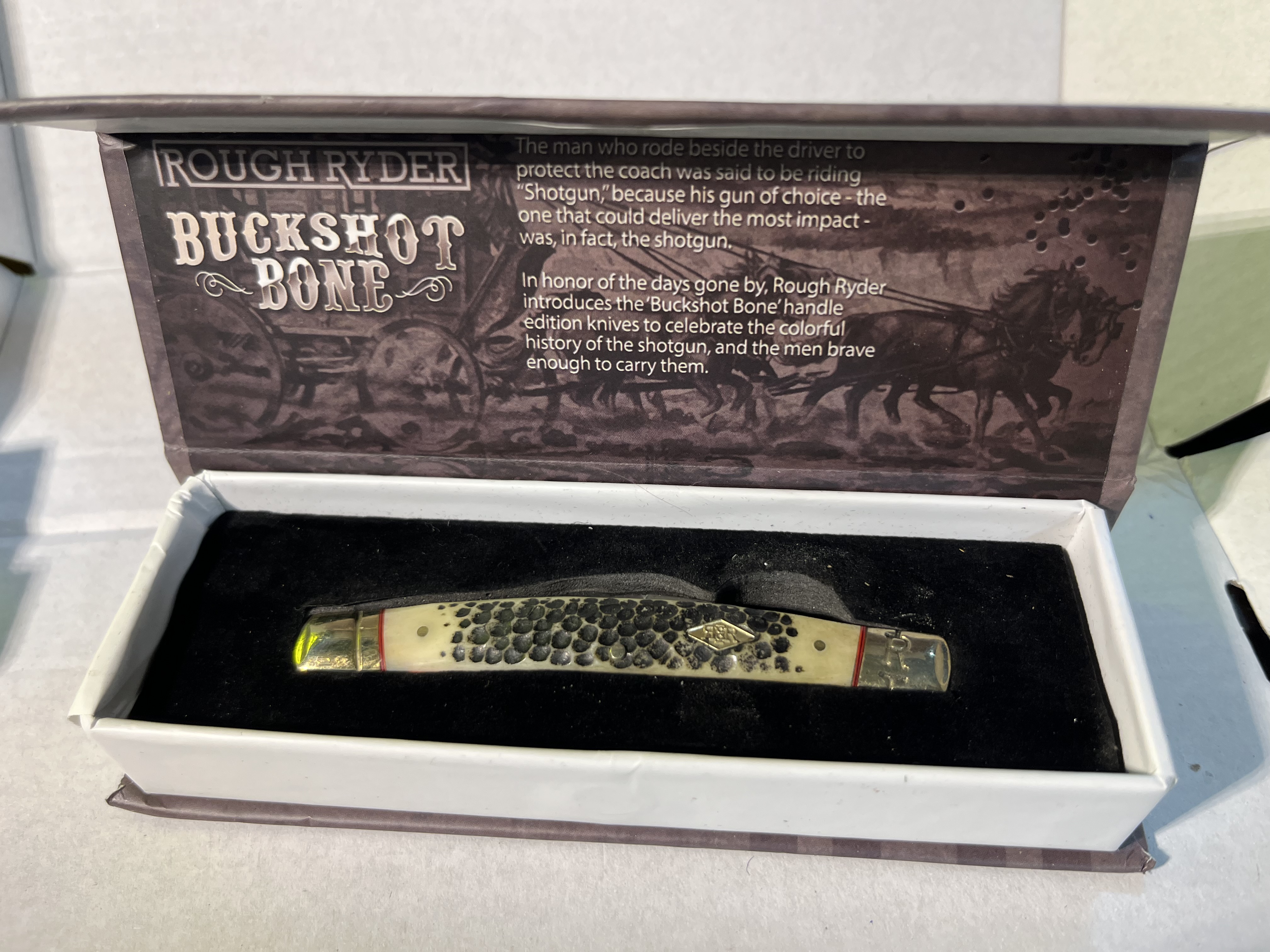 Rough Ryder Buckshot Bone Stockman Knife